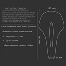 Selim de Bicicleta Carbon 135mm