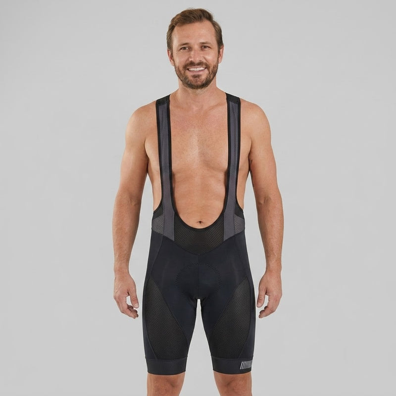Bretelle de Ciclismo preto com forro em gel para pedais longos