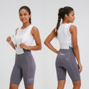 Bretelle de ciclismo feminino purple com cintura alta