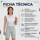Bretelle de ciclismo feminino cinza para treinos e passeios