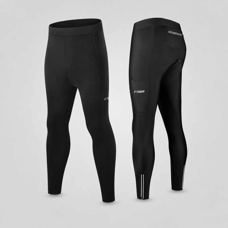 Calça térmica de ciclismo X-TIGER com forro em gel 5D para pedais longos no inverno