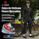 Calça masculina para ciclismo de inverno com forro acolchoado em gel 5D e bolsos funcionais