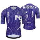 Camisa Ataque azul para ciclismo com zíper completo