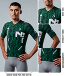 Detalhes da Camisa de Ciclismo Masculina Ataque Verde com zíper completo