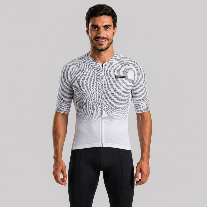 Camisa de Ciclismo Masculina Branca com modelagem profissional