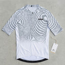 Camisa masculina branca para ciclismo com zíper completo