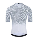 Camisa de ciclismo masculina branca com ajuste aerodinâmico