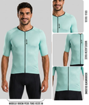 Detalhe da Camisa de Ciclismo Masculina New - Ciano com bolsos traseiros