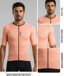 Detalhe da Camisa de Ciclismo Masculina New - Salmão com bolsos traseiros
