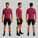Camisa de ciclismo masculina Vinho com tecido respirável