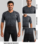 Camisa masculina preta para ciclismo com zíper completo