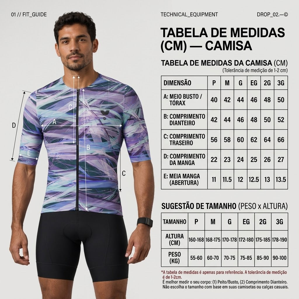 Camisa de ciclismo masculina YKY Purple roxa sem gola com modelagem slim