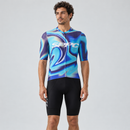 Camisa de ciclismo masculina SPEXCEL Camaleão Azul com corte aero