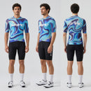 Camisa de ciclismo masculina SPEXCEL Camaleão Azul com corte aero