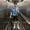 Camisa de ciclismo masculina SPEXCEL Camaleão Azul com corte aero