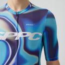 Camisa de ciclismo masculina SPEXCEL Camaleão Azul com corte aero