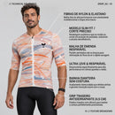 Camisa de ciclismo masculina YKY Coral sem gola com modelagem slim