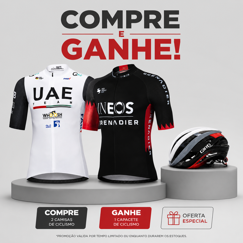Capacete de Ciclismo Gird branco, preto e vermelho da oferta Compre e Ganhe