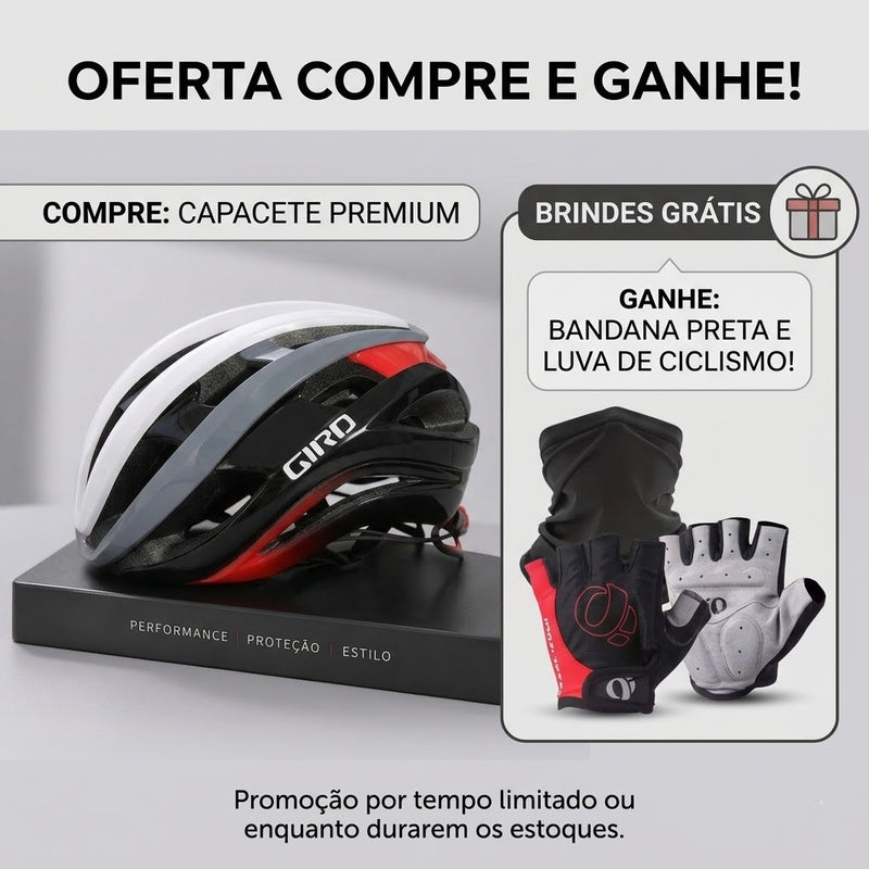 Capacete de Ciclismo Giro branco preto e vermelho - Compre e Ganhe FindiBike