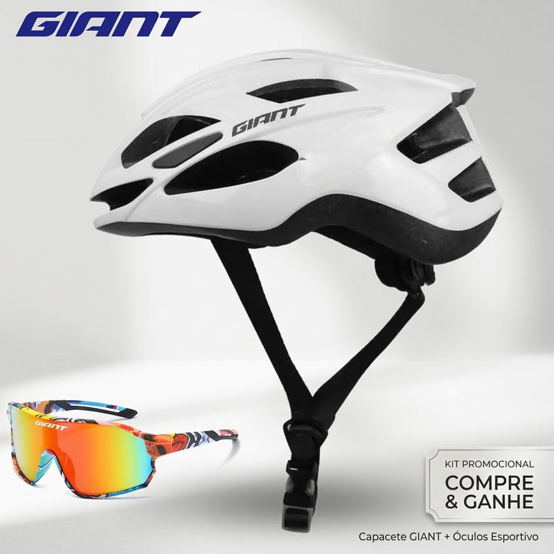 Promoção capacete para ciclismo com óculos vista frontal