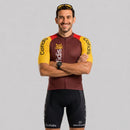 Conjunto de ciclismo Cofidis com camisa e bretelle para estrada e MTB