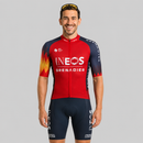 Conjunto de ciclismo Ineos vista frontal camisa e bretelle