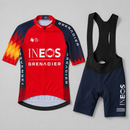 Conjunto de ciclismo Ineos vista traseira com bolso traseiro