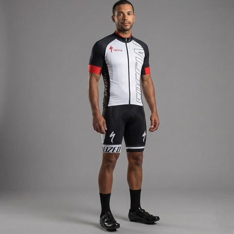 Conjunto de Ciclismo Racing com camisa e bretelle para estrada e MTB