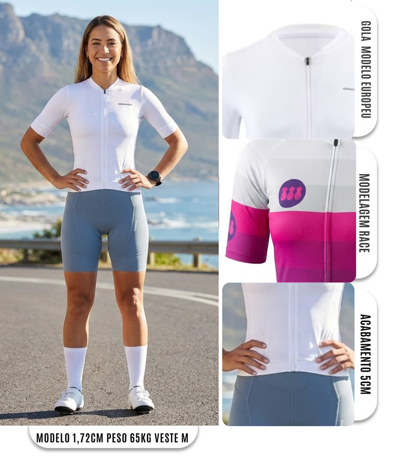 Kit Ciclismo Feminino  –  2 Camisas + Bermuda Gel