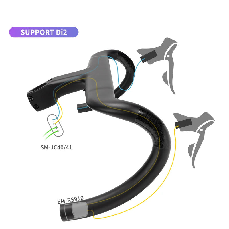 Guidão Integrado de Carbono TKR100