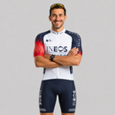 Kit de Ciclismo Masculino Ineos vista frontal camisa e bretelle