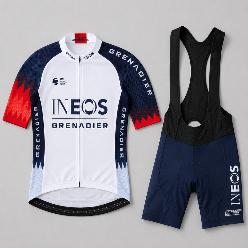 Kit de Ciclismo Masculino Ineos detalhe da camisa com proteção UV