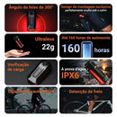 Detalhe da montagem da lanterna traseira para bicicleta