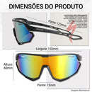 Detalhe das lentes polarizadas do óculos Specialized