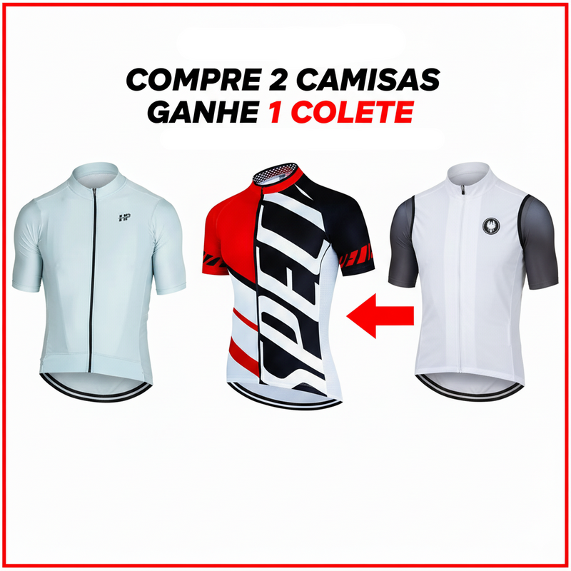 Promoção Camisa + Colete de Ciclismo