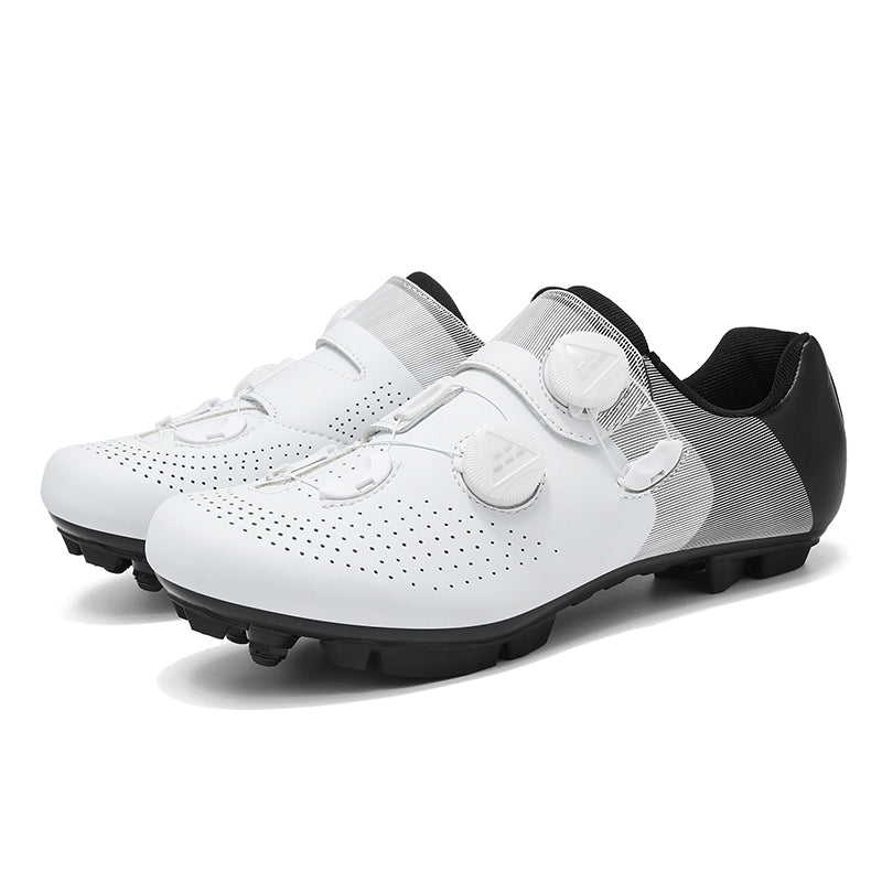 Sapatilha MTB Pro Fit branca com solado em nylon e design carbono