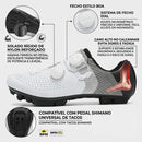 Detalhe do fecho estilo BOA da Sapatilha MTB Pro Fit branca