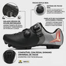 Sapatilha MTB cinza com fecho estilo BOA para ajuste facil