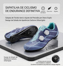 Detalhe do solado da sapatilha de estrada azul em nylon rígido