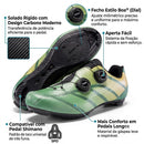 Sapatilha de ciclismo camaleão com design de carbono no solado