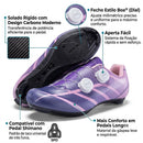 Sapatilha de ciclismo purple com solado rígido em nylon