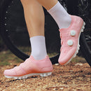 Sapatilha de ciclismo MTB rosa feminina para trilhas
