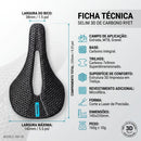 Selim 3D Ryet Carbon recortado para conforto e alívio de pressão no pedal