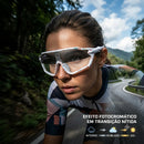 Detalhe de óculos fotocromático para ciclismo do Kit 1