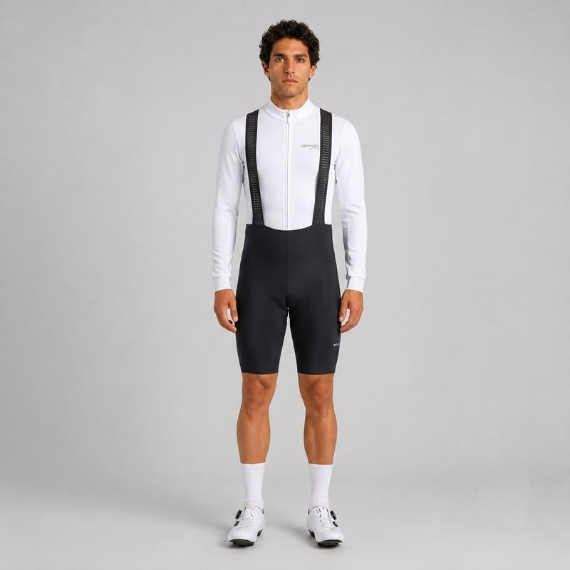 Bretelle Masculino Elite Laser cinza com corte a laser para ciclismo